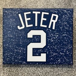 Derek Jeter New York Yankees Hand Painted Canvas 8x10