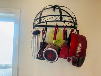 Kinetic GoGreen Classicor Black Enamel Wrought-iron Semi-circle Pot Rack
