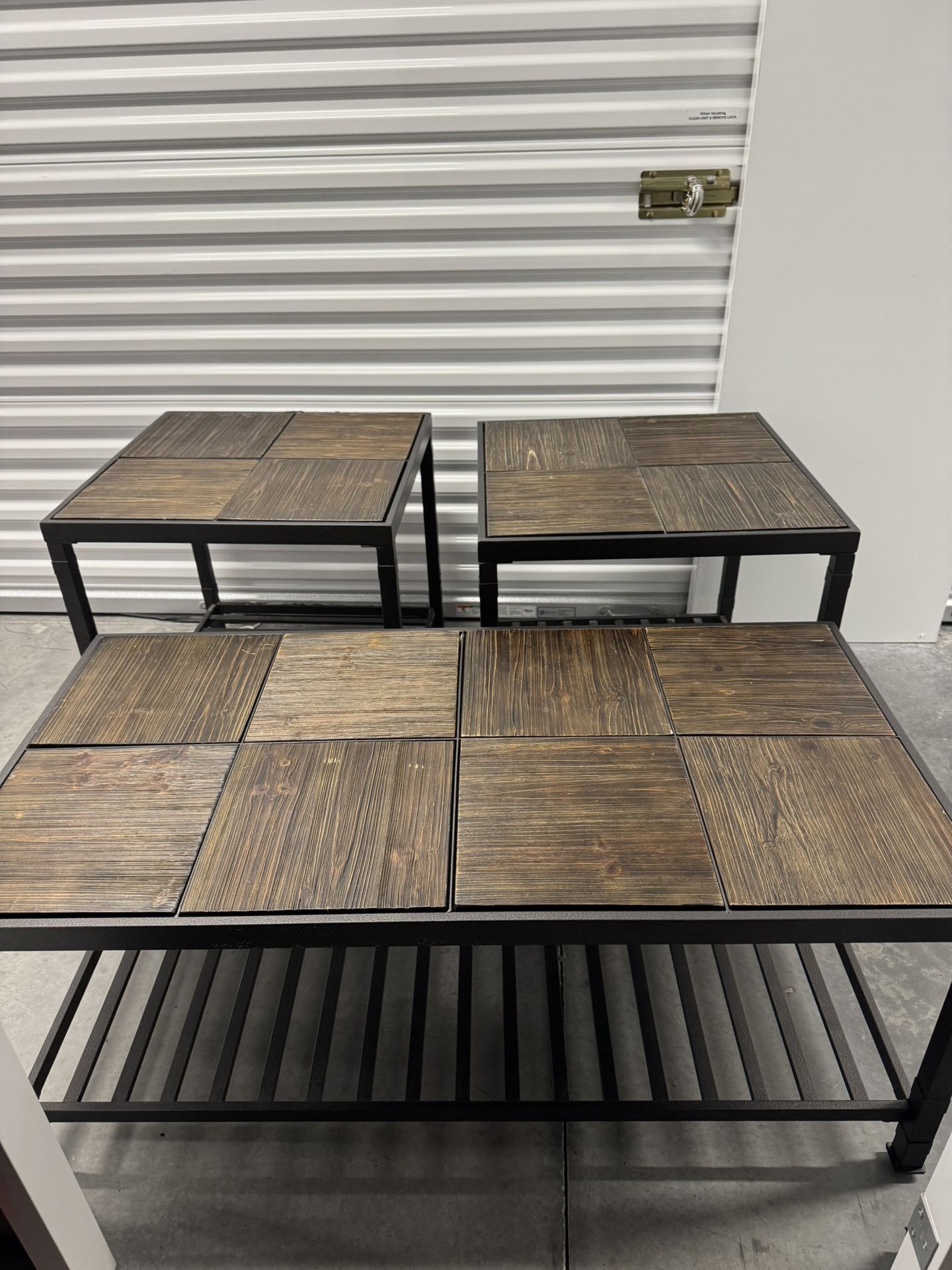 Rustic Living Room Table and End Tables Set