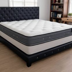 King Size Bed Frame With MATTRESS NEW Bed Set King Size Free Boxspring COLCHONES Nuevos 