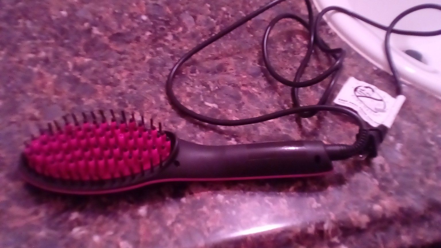 Hair brush straightener