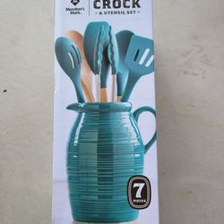 Farmhouse Crock Utensil Set
