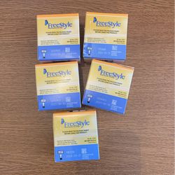 5 Boxes Of Freestyle Blood Glucose Test Strips 100