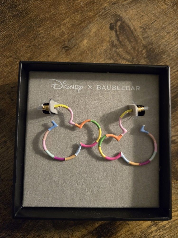 NEW Disney X Baublebar Mickey Mouse Outline Multi Color Earrings