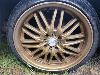 """TRADE """"" HONDA 4 LUG REDLINE GTR RIMS AND GOOD TIRES FOR STOCK ALUMINUM RIMS AND TIRES