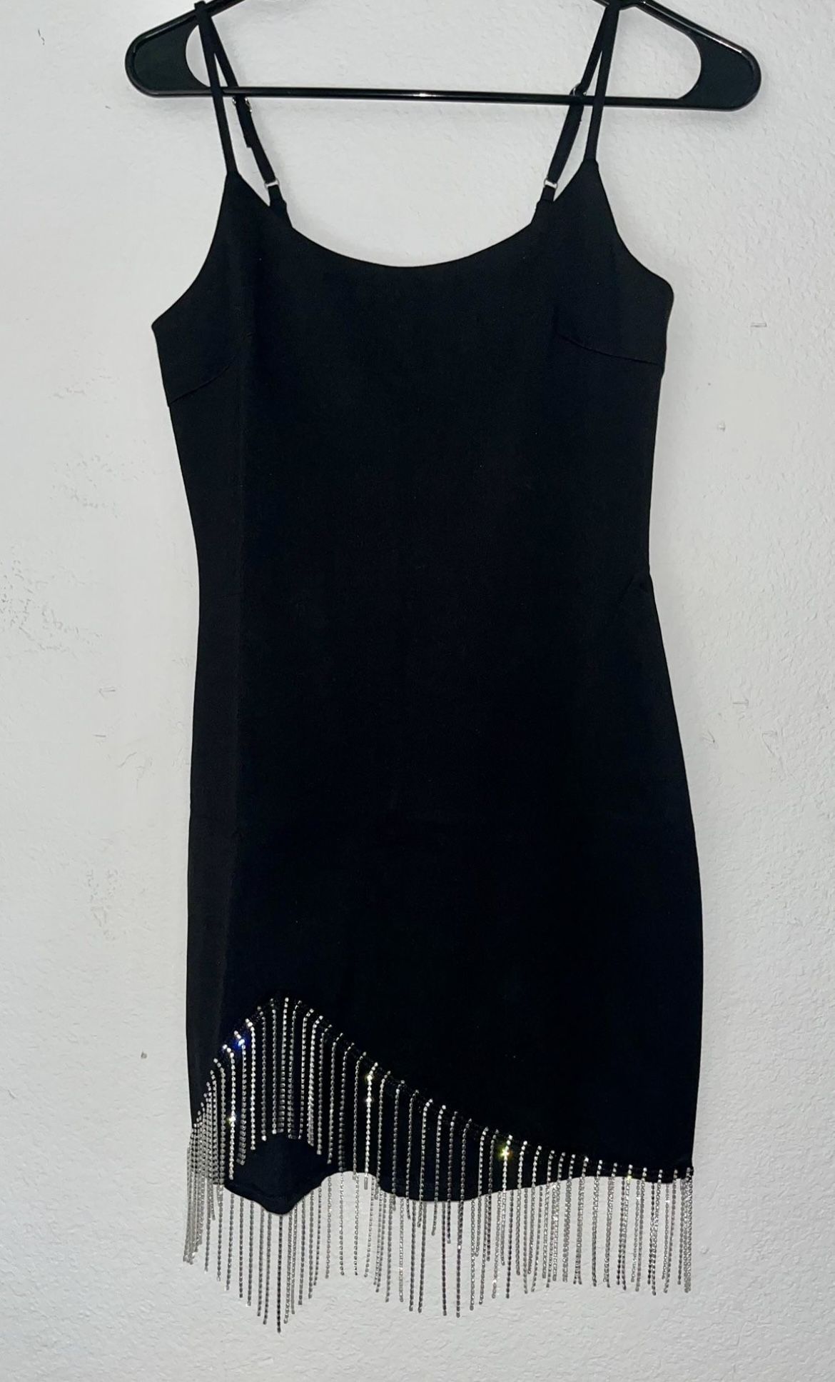 Rhinestone Fringe Cami Mini Dress