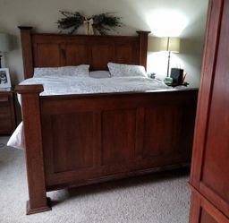 FREE king size oak headboard/footboard