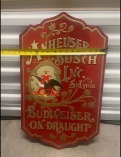 Vintage Budweiser beer sign 25 X 15