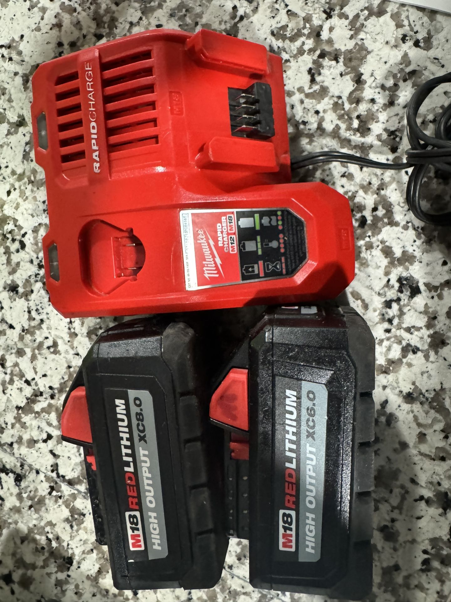 Milwaukee Battery 8.0 And 6.0. And Charger