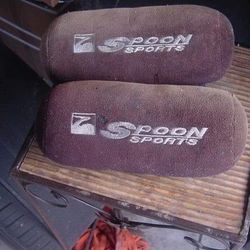 Rare Honda Acura Oldschool Spoon Head Rest Pillows 