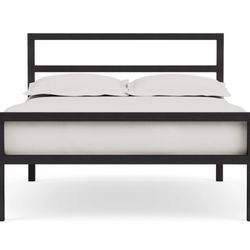 Room & Board Queen Parsons Bed – Tall, Natural Steel (Frame Only)