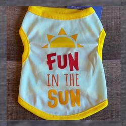 New Size XS “Fun In The Sun” Puppy Dog Tee Shirt with Sunshine Design