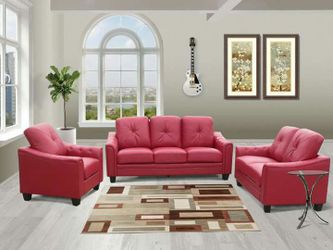 WALDEN RED 3PC LIVING ROOM SET Item no.7606 SEPTEMBER SPECIAL!!!