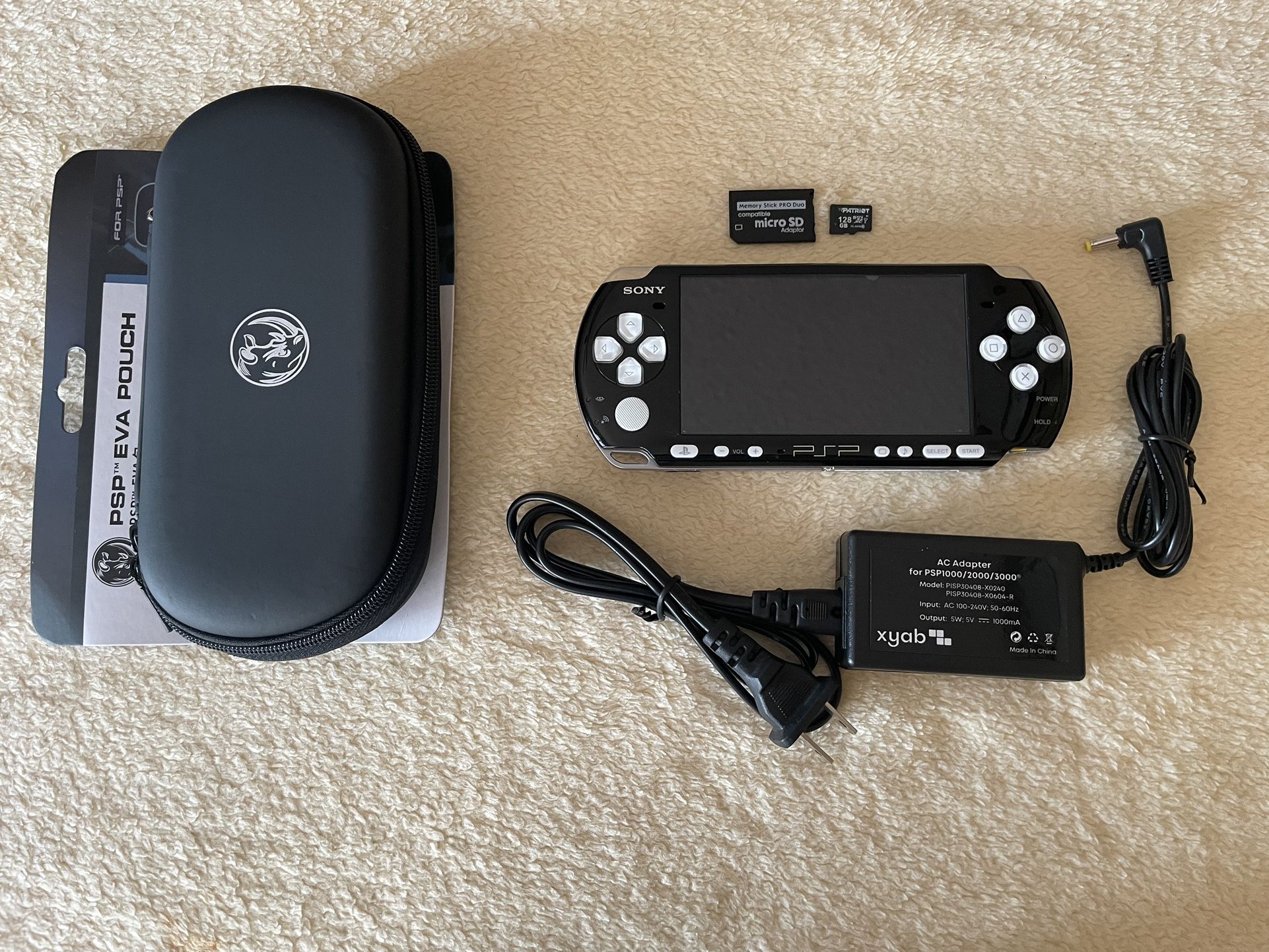 Sony PlayStation Portable Psp 3000 Custom Built Black & White w/ 7000+ Games Saved