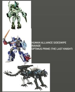 Transformers ROTF Sideswipe, Ravage & TLK Optimus Prime 