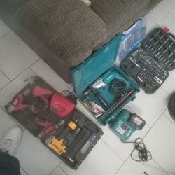 Dewalt Nail Gun- Makita Charger Battery 18volt-Millwaukee 12volt Drill Set Hakzall 150 Piece Drillbit Set Makita Corded Drill 
