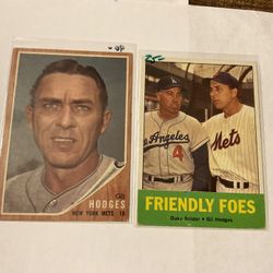 Vintage 1962 & 1963 Topps Gil Hodges (& Duke Snider) Baseball Cards HOF Los Angeles Dodgers, Mets Legend HBV $85