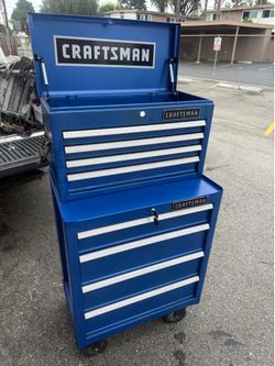 Craftsman tool box 2 pieces top piece needs new lock bottom comes with keys