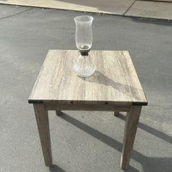 Oil Lamp And Side Table 