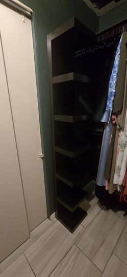 Two Ikea Black Shelves