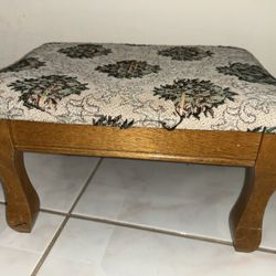Vintage Foot Stool WORN DAMAGED Sold As Is