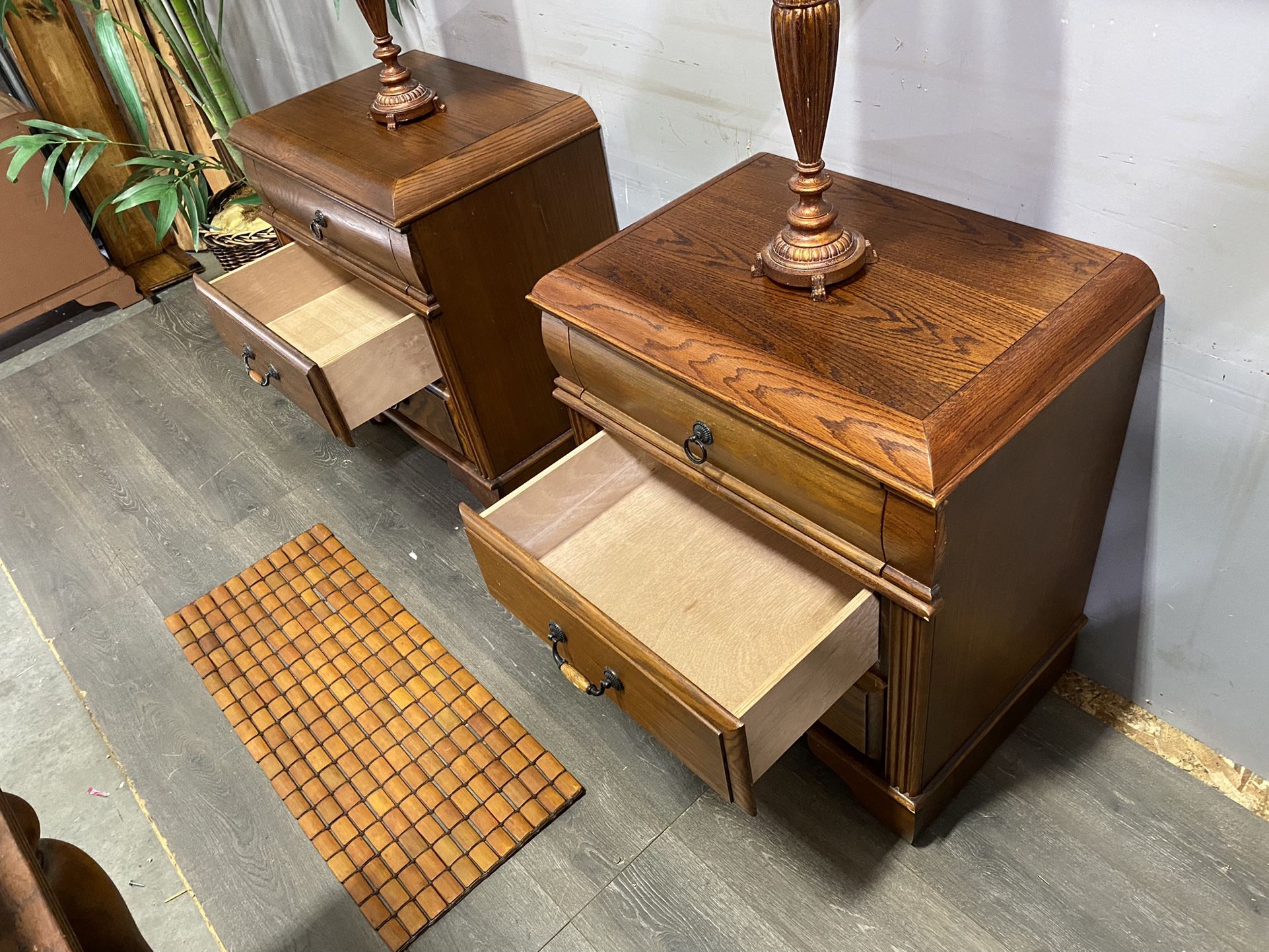 Like New Solid Wood Matching Nightstand Set Made By Blackhawk Furniture