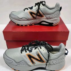 Men's New Balance Shoes Size 8 WIDE 4E Trail Running Sneakers Grey Orange