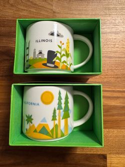 Illinois and California You are here mugs