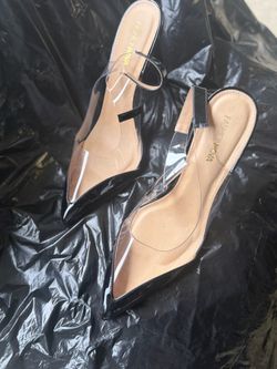 Fashion Nova Clear Strap Pointed Toe Heels