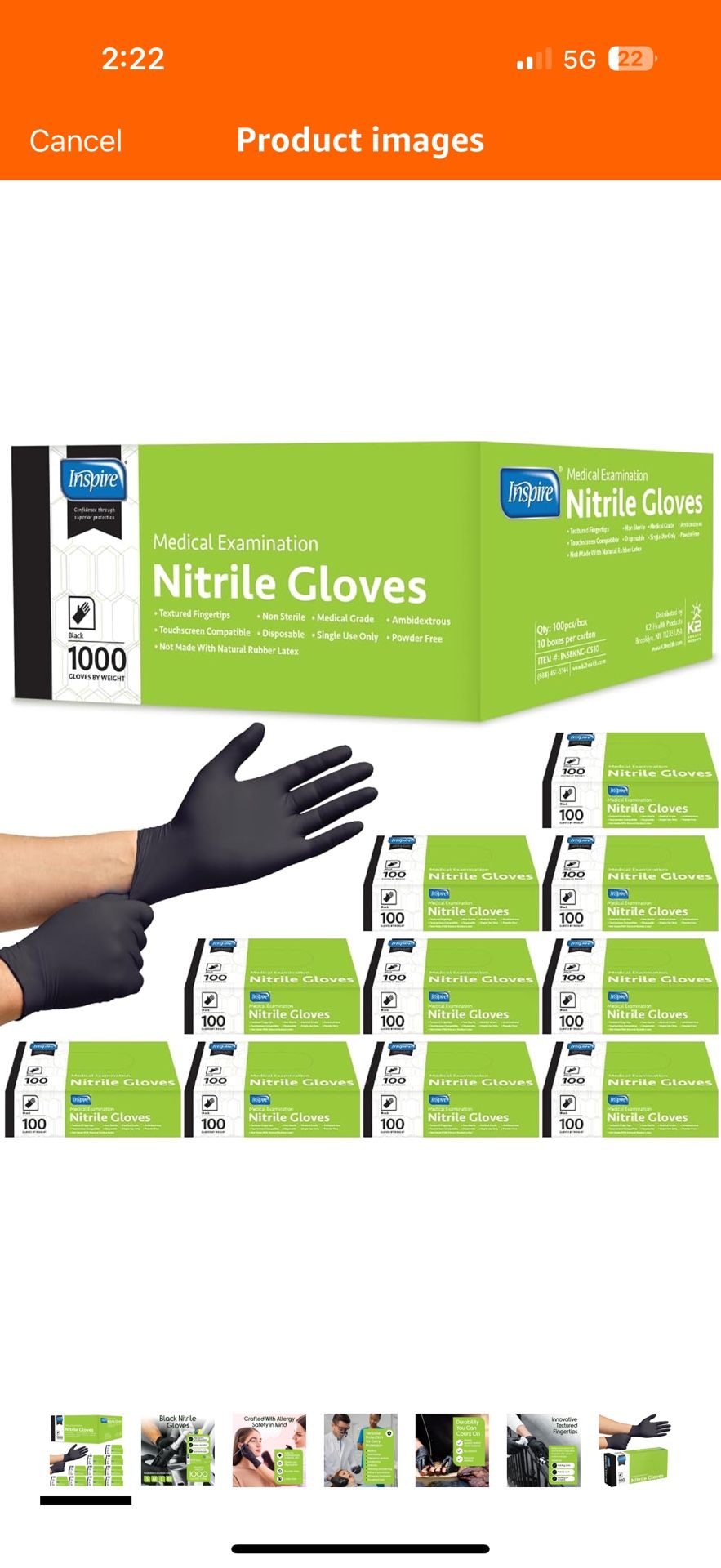 Black Nitrile GLOVES SIZE L Pack Of 1000
