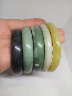 Clearance lot last supplies 5 natural.jade bangel.multi colors size 57-59.2mm