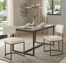 Set of 4 -Modern Dining Table with Metal Frame