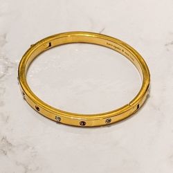 KATE SPADE NEW YORK Bezel-Set Polished Bangle Bracelet, Gold