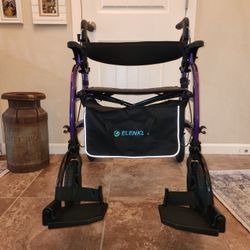 Elenker Rollator Walker Transport Wheelchair Combo
