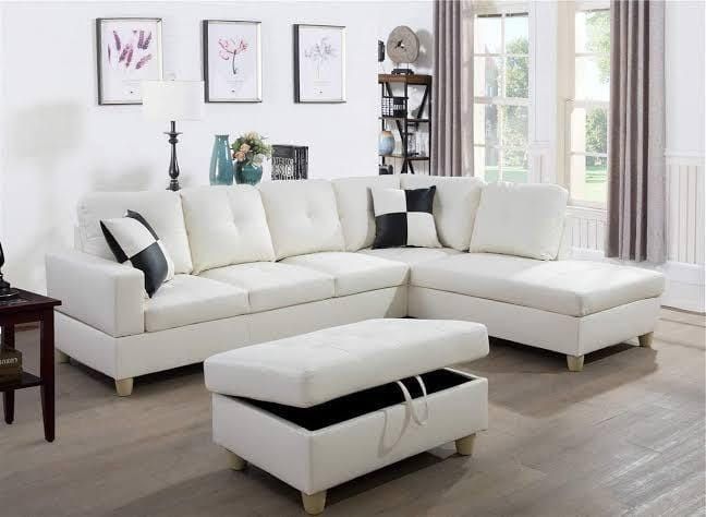BRAND NEW 3 PIECES SECTIONAL COUCH WITH STORAGE OTTOMAN