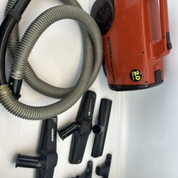 Eureka Mighty Mite 2.0 HP Orange Canister Vacuum w/ Hose & Accessories – Good