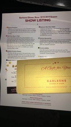 Barleens Dinner & Show for 2 on Steamboat!!