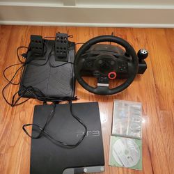 Playstation 3 Console With LOGITECH GT wheel 