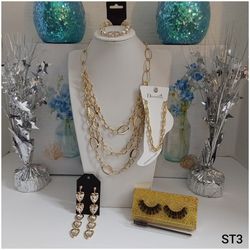 Ladies Jewelry & Eyelash Set (ST3)