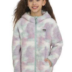 NWT Eddie Bauer girls full zip hooded plush Jacket