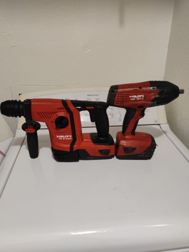 Hilti Rotary Hammer TE 6-A22 And Hilti Torque Wrench 1/2 Inch SIW 18T -A