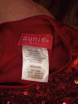 Zunie Girl Red Sequin Dress Size L (10/12)
