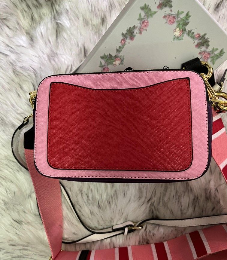 Marc Jacobs Snapshot Crossbody Camera Bag Rose Multi 100% New