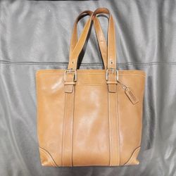 Vintage Coach Hampton Leather Shoulder Tote Bag – Camel Brown / Tan