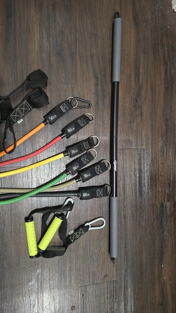 Resistance Bands with Bar and handle - 50lbs to 100lbs