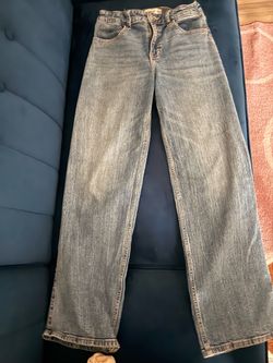 Abercrombie Gray Washed Wide-Leg Denim Jeans
