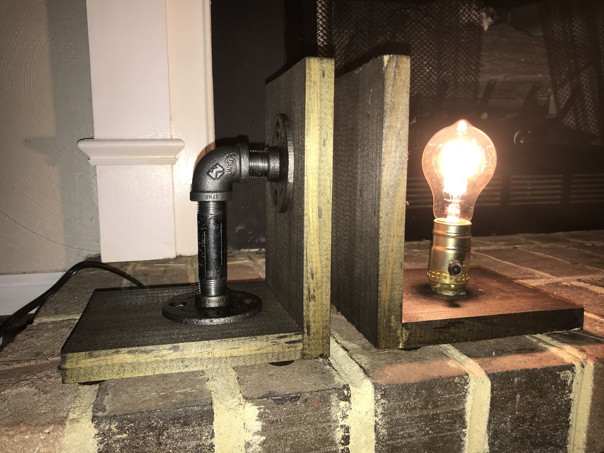 Bookend Lamp/Industrial Pipe Bookend/Vintage Bookend/Father’s Day Gift/ Booklovers/Housewarming Gift