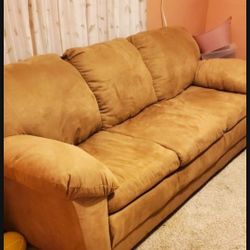 Camel Color Suede Like Sofa..Size 7ft Long..Brand New With Tag On It..very Comfortable!!
