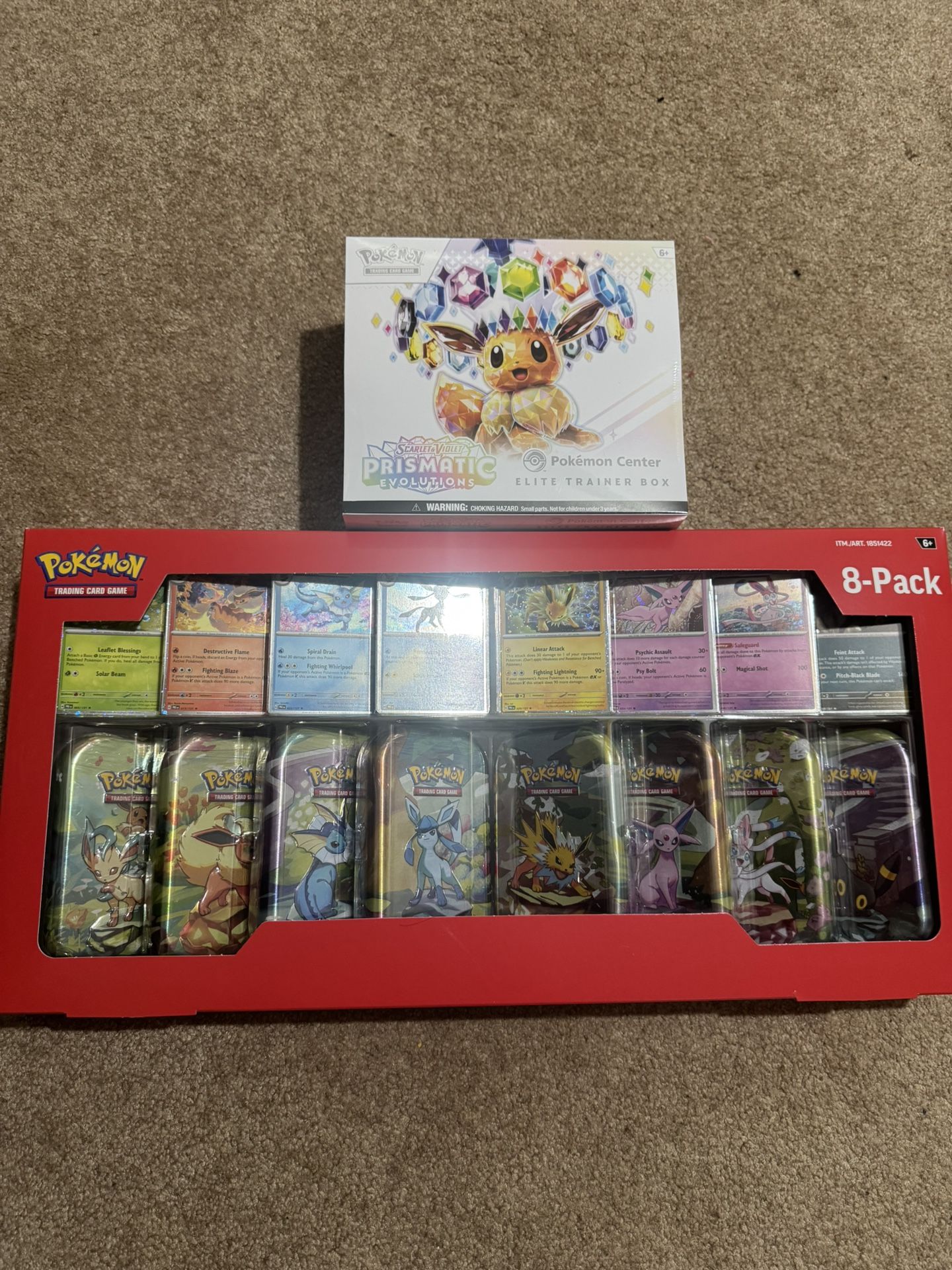 Prismatic Evolutions Pokemon Center ETB/ Costco 8 Mini Tin Pack