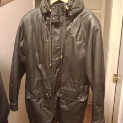 80s Vintage Mens Leather Coat/Jacket 